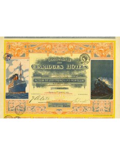1921 - COMPAGNIE DES CLARIDGES HOTELS - ACTION DE 100...