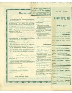 1901 - SOCIETE ANONYME DES TRAMWAYS NAPOLITANS - 1 AZIONE... 2