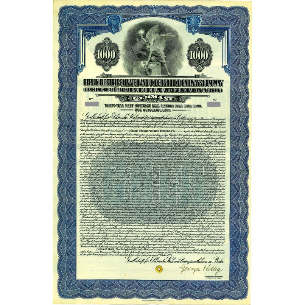 1926 - BERLIN ELECTRIC ELEVATED AND UNDERGROUND...