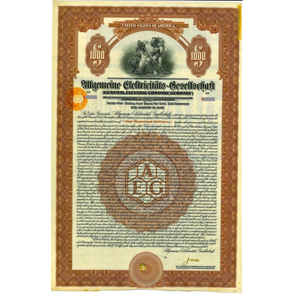 1925 - USA GENERAL ELECTRIC COMPANY, GERMANY...