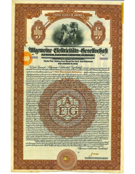 1925 - USA GENERAL ELECTRIC COMPANY, GERMANY Allgemeine Elektricitäts-Gesellschaft (AEG)
