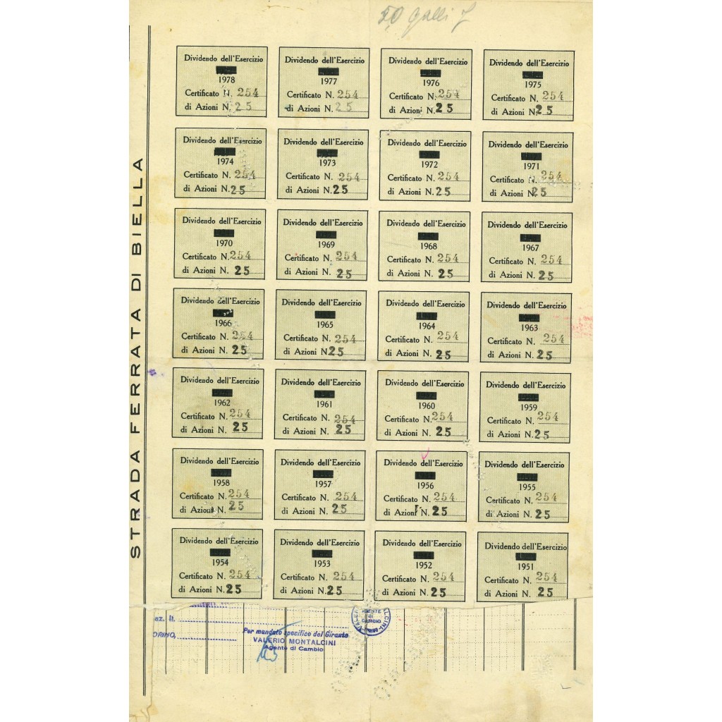 1947 - SOCIETA' ANONIMA DELLA STRADA FERRATA DI...