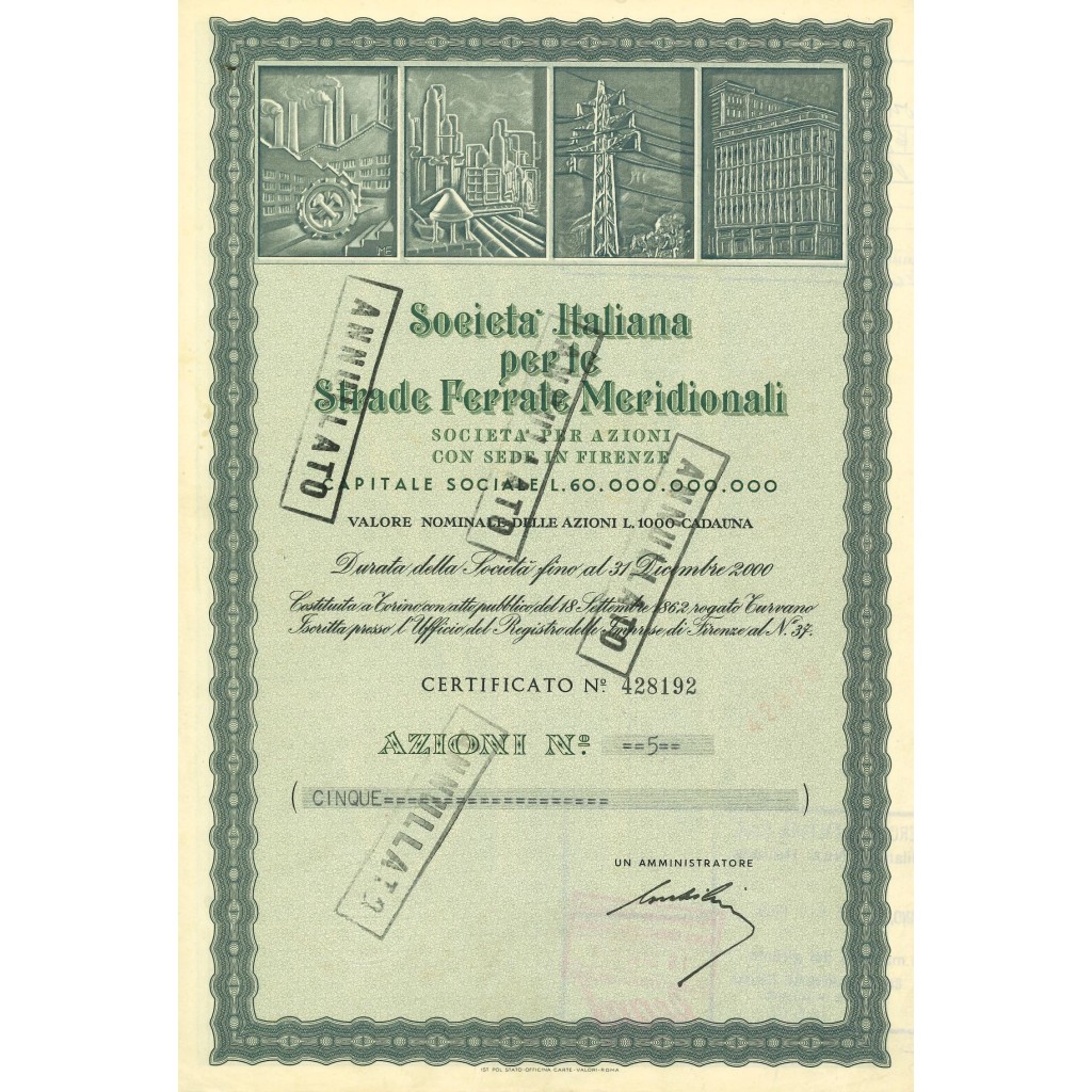 1968 - SOCIETA' ITALIANA PER LE STRADE FERRATE...