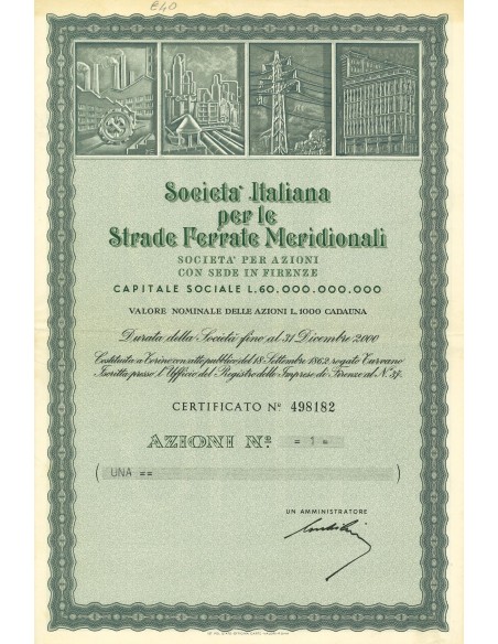 1964 - SOCIETA' ITALIANA PER LE STRADE FERRATE MERIDIONALI - ONE SHARE