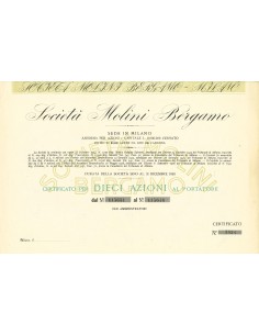 1950 - SOCIETA' MOLINI BERGAMO - 10 SHARES