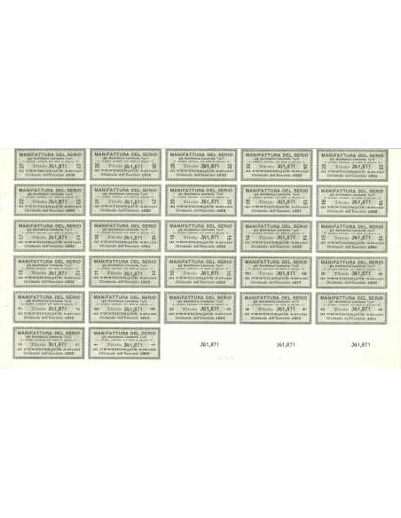 1909 - MANIFATTURA DEL SERIO - 25 AZIONI