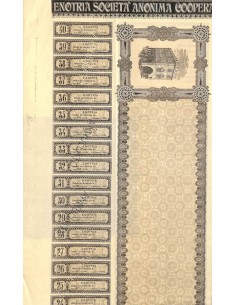 ENOTRIA SOC. ANON. COOP. EDILIZIA - 50 AZIONI GENOVA 1906