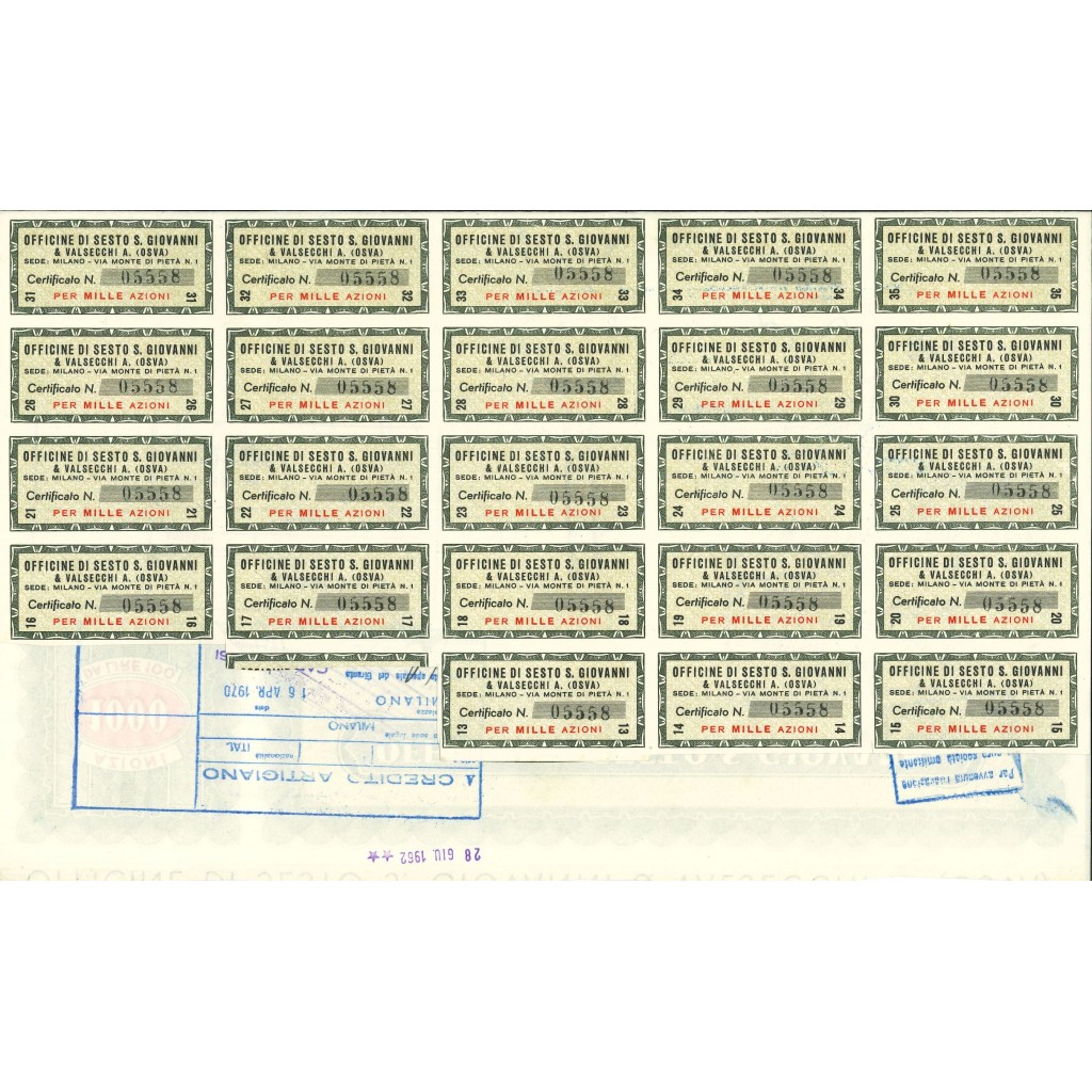 1950 - OFFICINE DI SESTO S. GIOVANNI &...