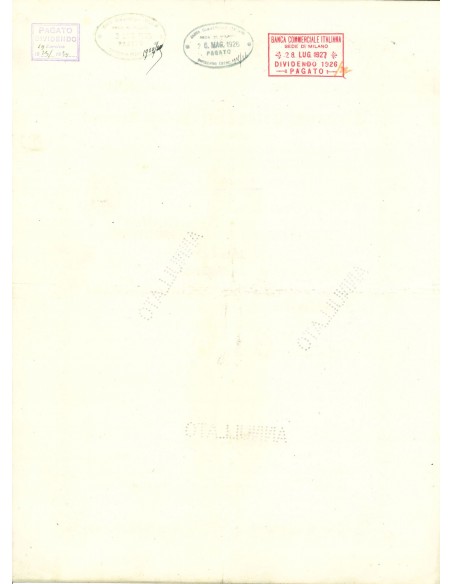 1920 - GIOVANNI GILARDINI - SOCIETA' ANONIMA - 100 AZIONI