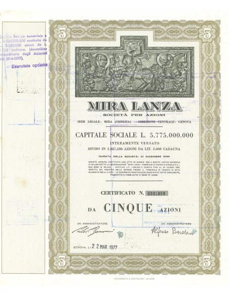 1977 - MIRA LANZA - 5 AZIONI