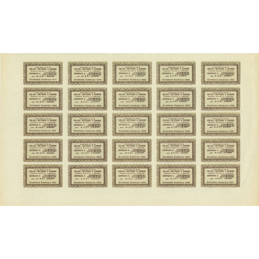 1947 - COLORIFICIO SOLARI BELTRANDI & CARBONE -...