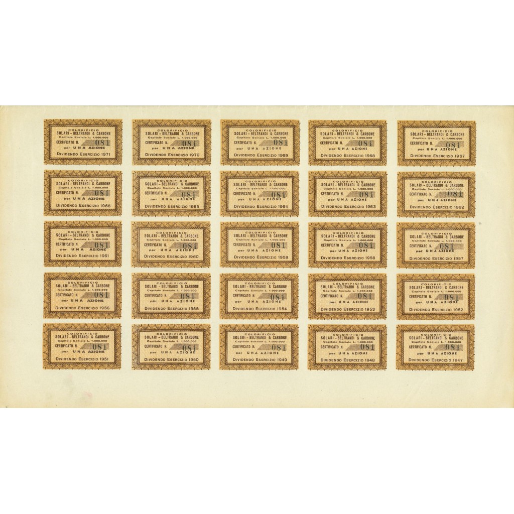 1947 - COLORIFICIO SOLARI BELTRANDI & CARBONE -...