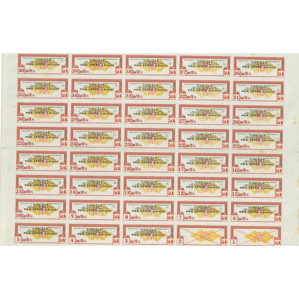 1960 - FINSIDER - 100 AZIONI