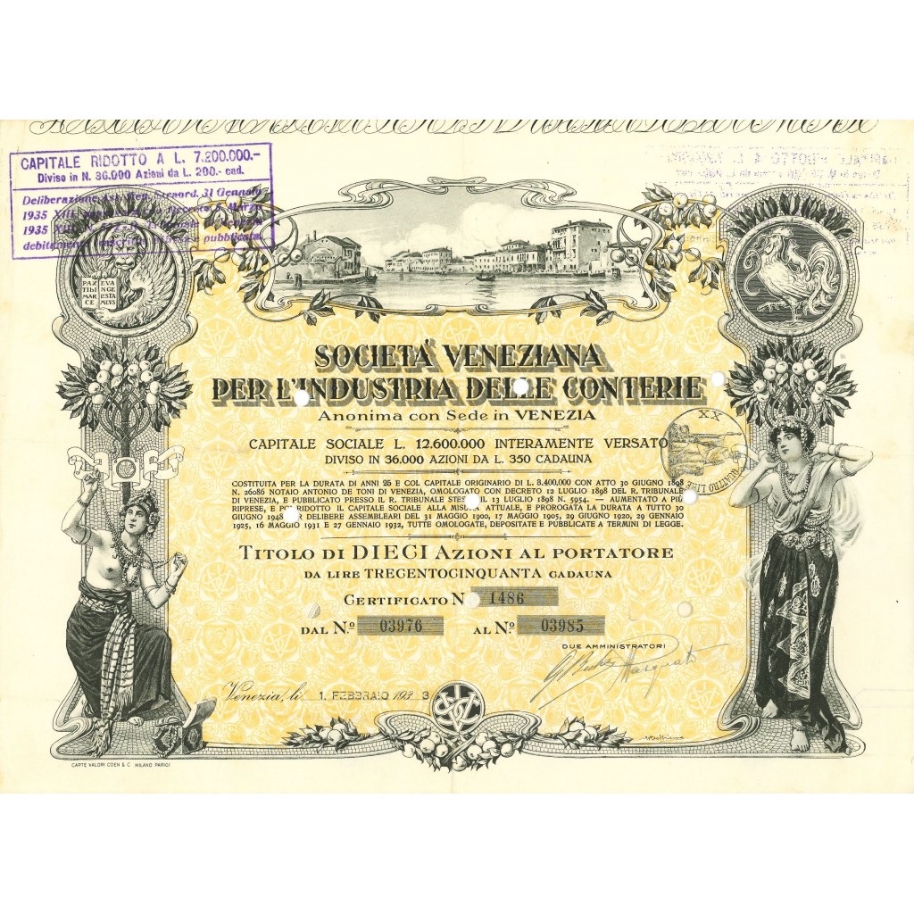 1933 - SOCIETA' VENEZIANA PER L'INDUSTRIA DELLE...