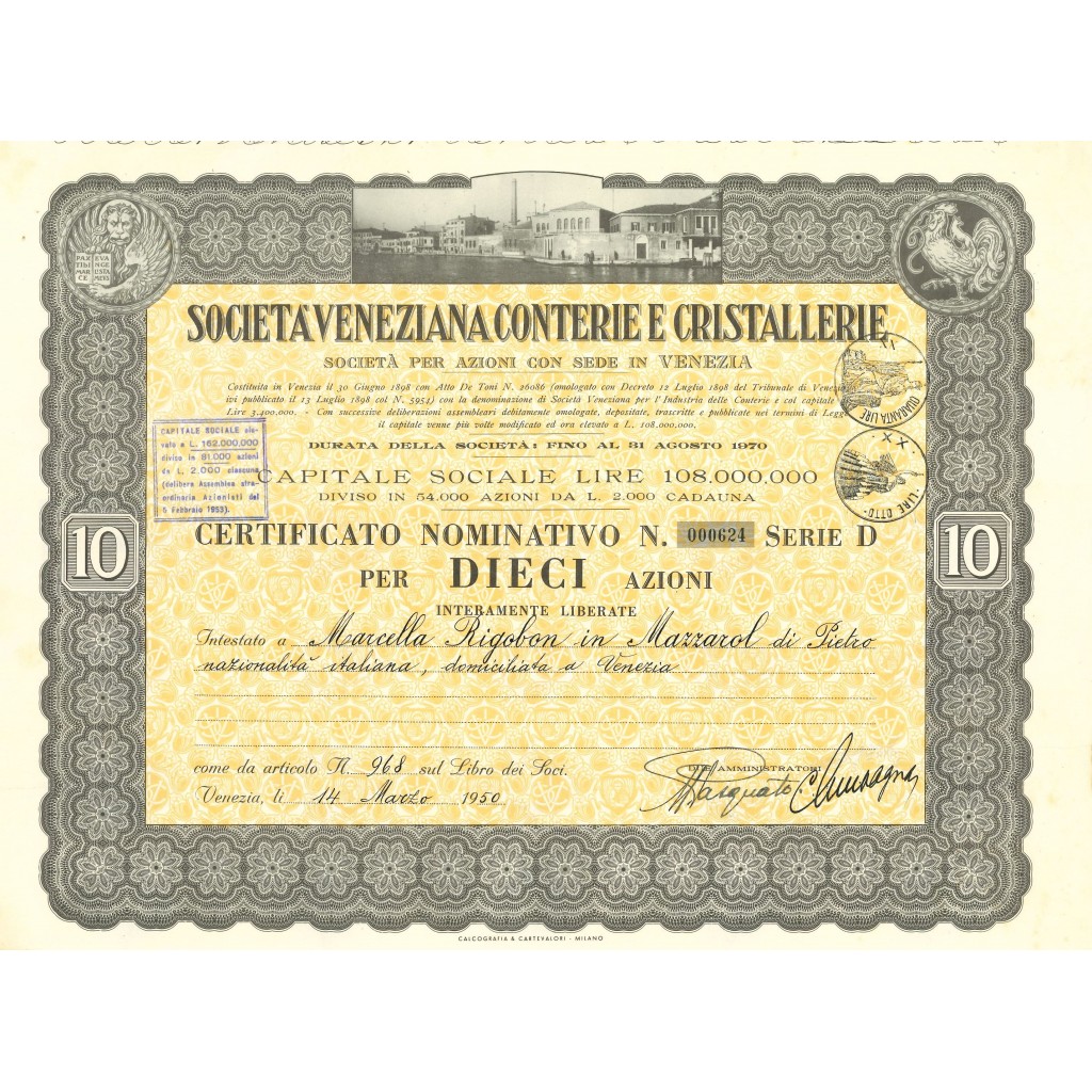 1950 - SOCIETA' VENEZIANA CONTERIE E...