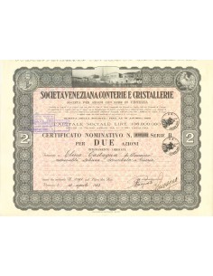 1953 - SOCIETA' VENEZIANA CONTERIE E CRISTALLERIE - 2 SHARES