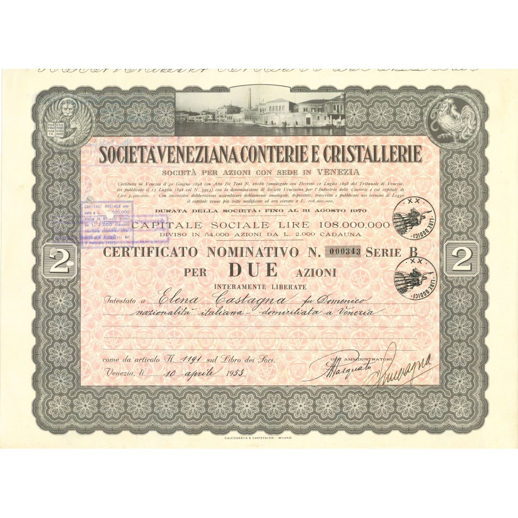 1953 - SOCIETA' VENEZIANA CONTERIE E...