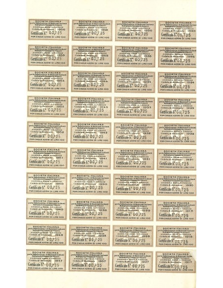 1906 - SOC. ITAL. PER LA FABBRICAZIONE DI MATERIALI ISOLANTI - 5 SHARES