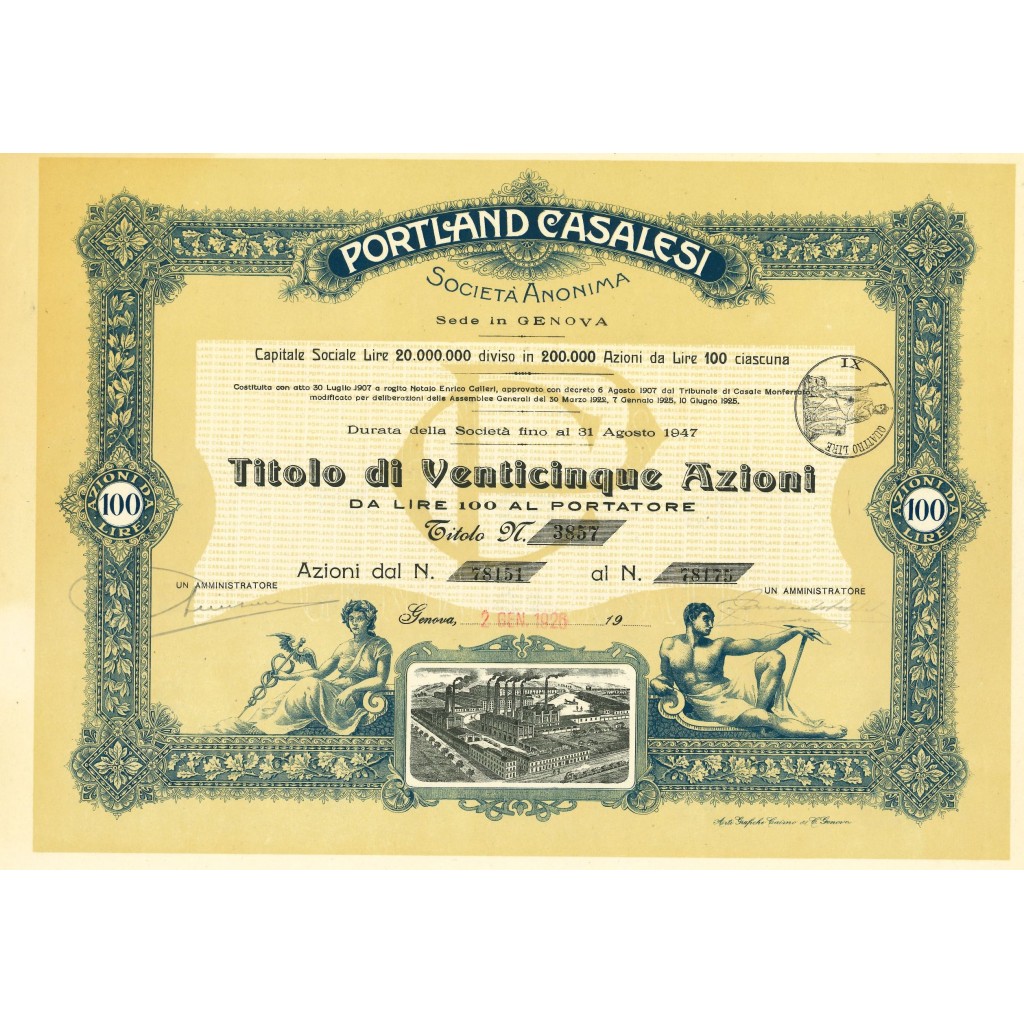1926 - PORTLAND CASALESI - 25 AZIONI