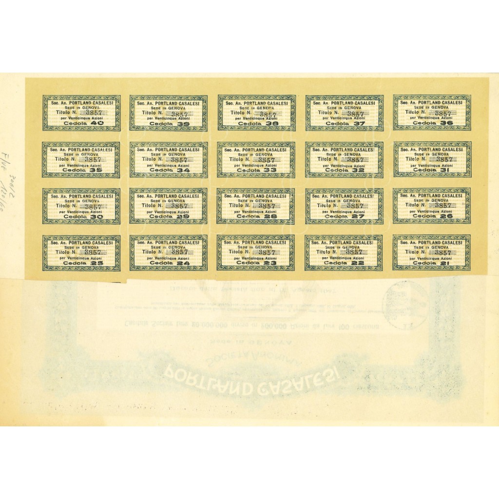 1926 - PORTLAND CASALESI - 25 AZIONI