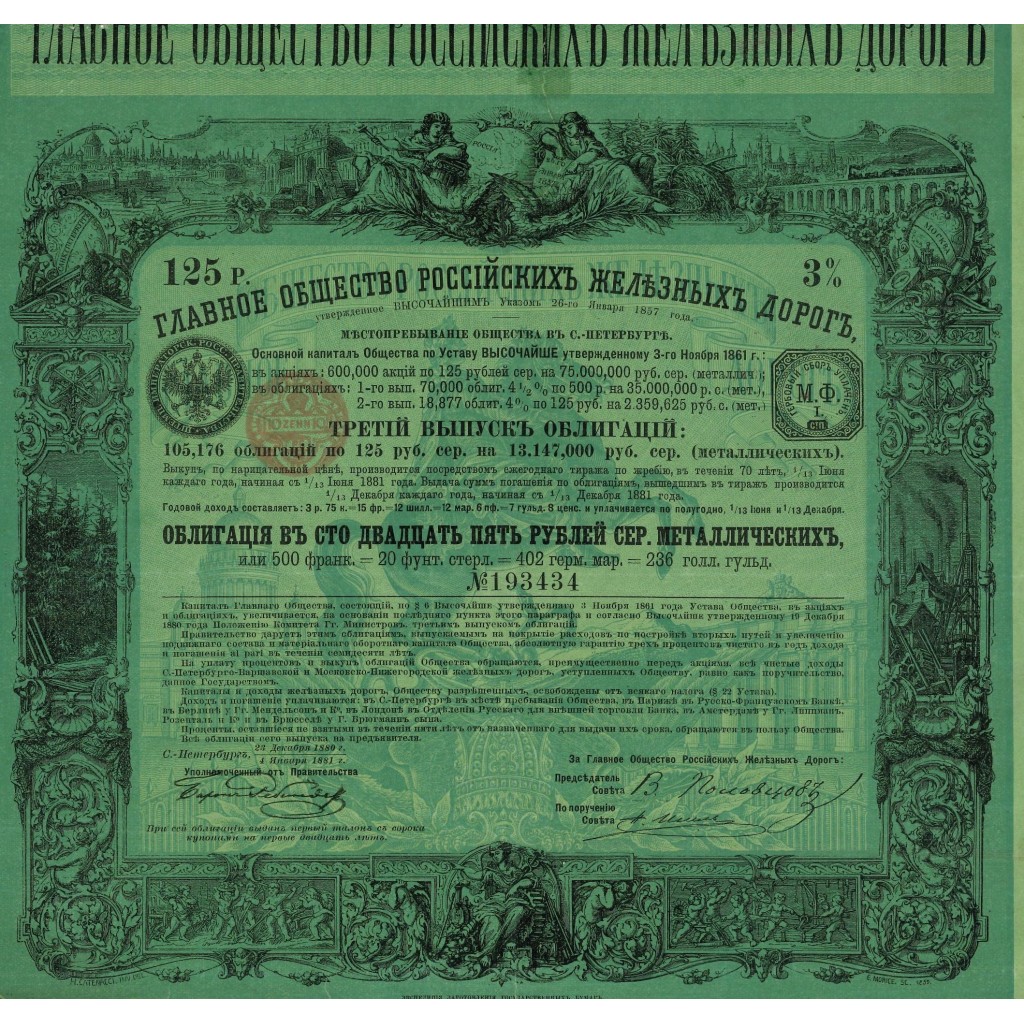 1880 -  GRANDE SOCIETE' DES CHEMINS DE FER...