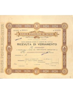 BANCA POPOLARE DI INTRA - RICEVUTA PER AZIONI