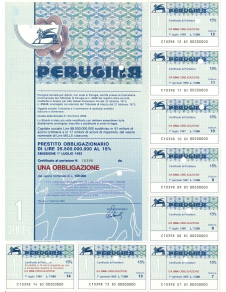1983 - PERUGINA - 1 OBBLIGAZIONE