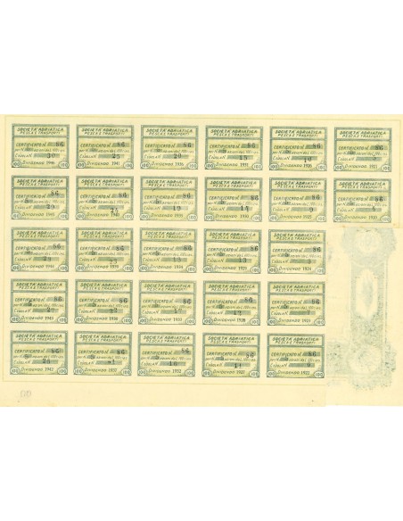 1921 - SOCIETA' ADRIATICA PER PESCA E TRASPORTI - 5 AZIONI