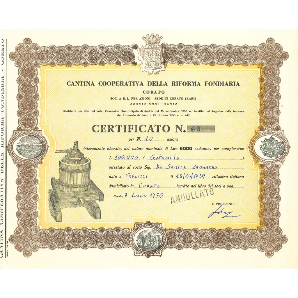 1970 - CANTINA COOPERATIVA DELLA RIFORMA...