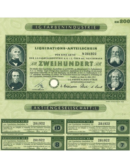 1953 - I. G. FARBENINDUSTRIE - 200 RM