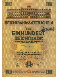 1925 - REICHSBANK-ANTEILSCHEIN - 100 RM