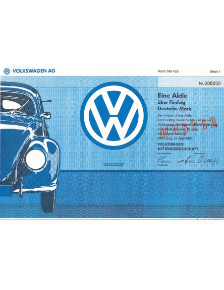 1991 - VOLKSWAGEN - 1 SHARE - MUSTER