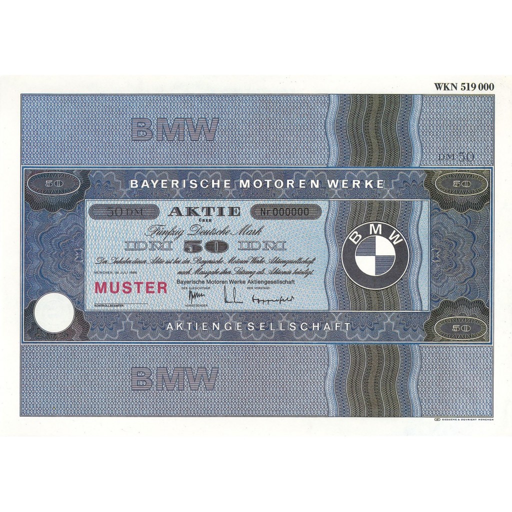 1986 - BMW - 50 AZIONI - MUSTER