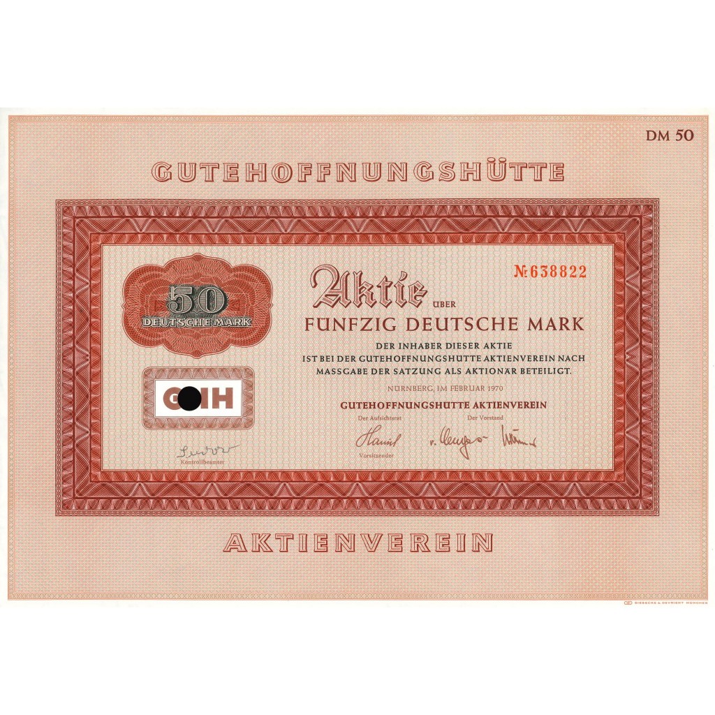 1970 - GUTEHOFFNUNGSHUTTE - 50 RM