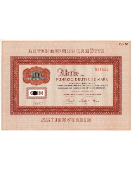1970 - GUTEHOFFNUNGSHUTTE - 50 RM