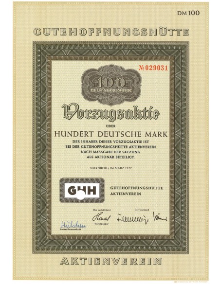 1961 - GUTEHOFFNUNGSHUTTE - 100 RM