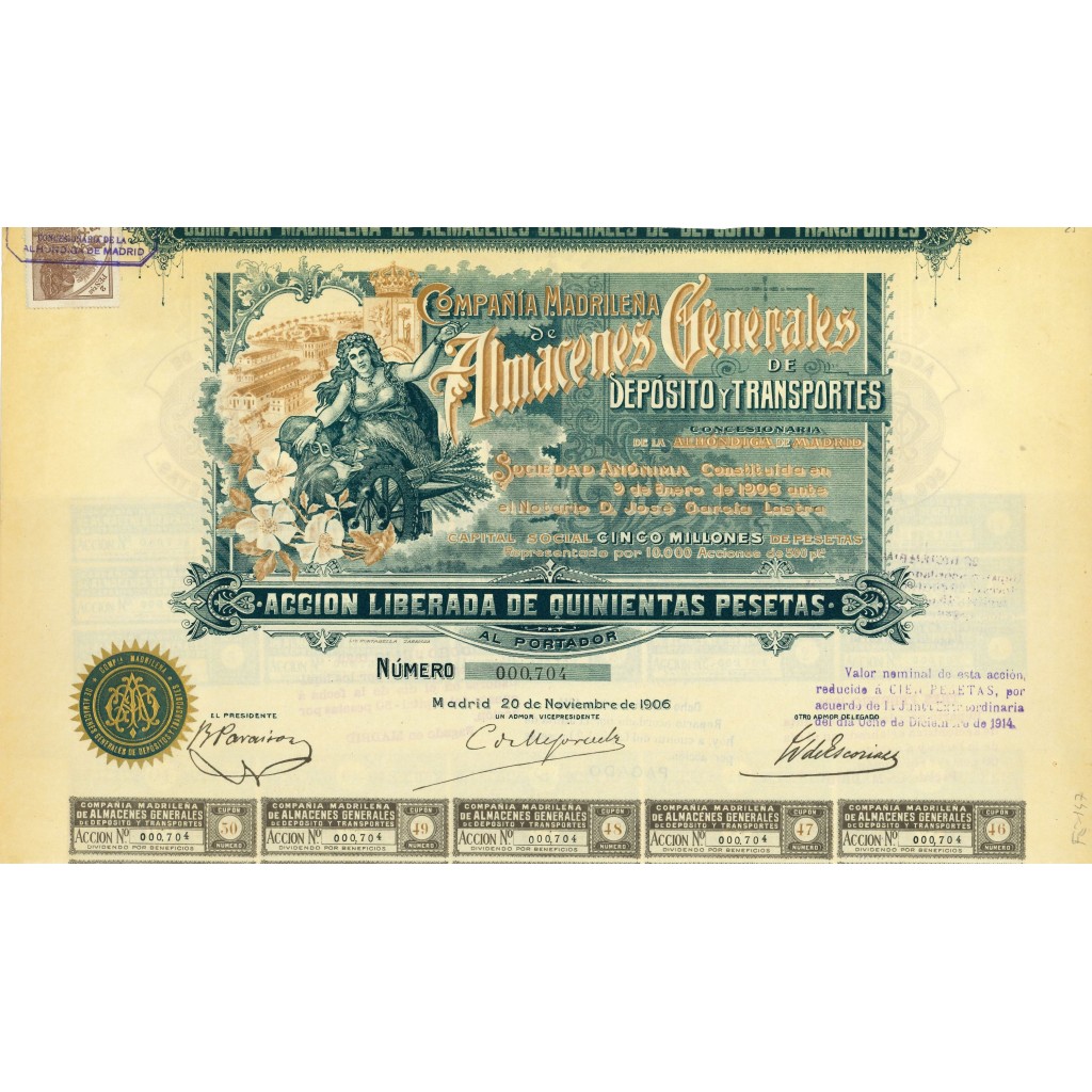 1906 - COMPANIA MADRILENA DE ALMACENES...