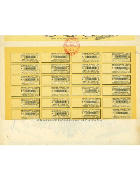1882 - COMPAGNIE DES CHEMINS DE FER DES ASTURIES - OBBLIGAZIONE