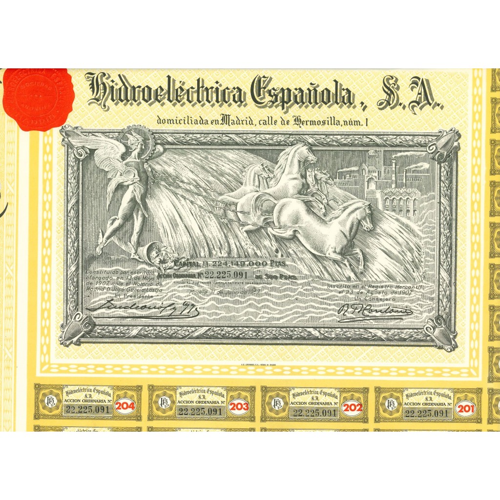 1967 - HIDROELECTRICA ESPANOLA - AZIONI