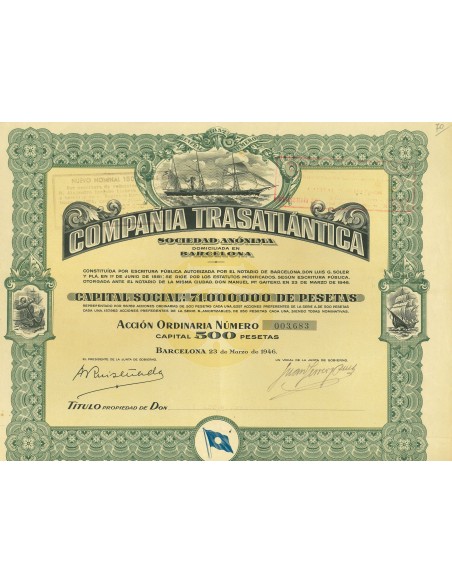1946 - COMPANIA TRASATLANTICA - 1 SHARE