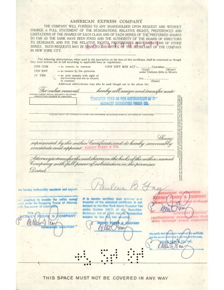 1972 -  AMERICAN EXPRESS COMPANY - 100 SHARES