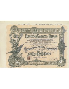 SOC. POLIGRAFICA FRANCESCO SALVATI - 1 AZIONE FOLIGNO 1901