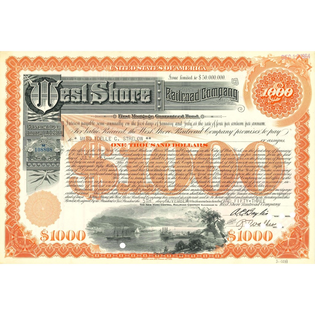 1964 - WEST SHARE - 1000 DOLLARI