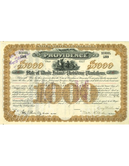 1912 - PROVIDENCE STATE OF RHODE ISLAND - 1000$