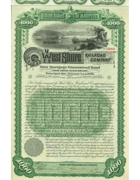 1885 - WEST SHARE RAILROAD COMPANY - 1000$