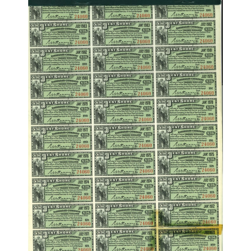 1885 - WEST SHARE RAILROAD COMPANY - 1000$