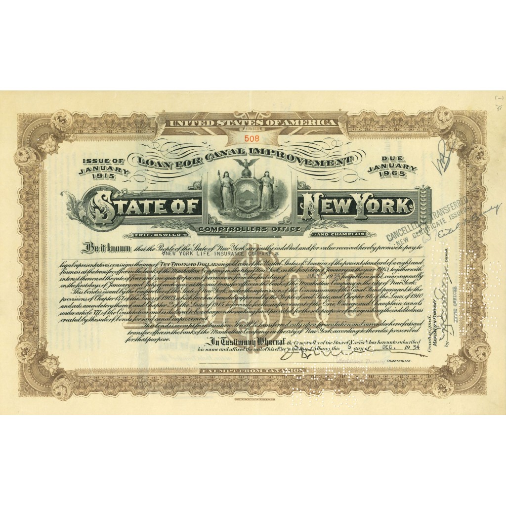 1934 - STATE OF NEW YORK COMPTROLLERS OFFICE