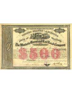 1858 - THE WESTERN MARYLAND RAILROAD - $500