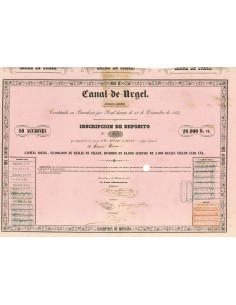 1854 - CANAL DE URGEL - 10 SHARES