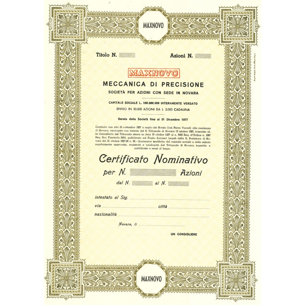 1977 - MAXNOVO - MECCANICA DI PRECISIONE